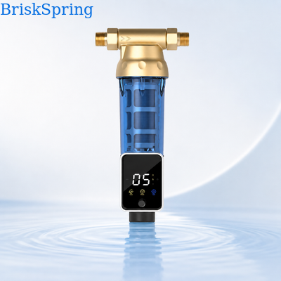 BriskSpring Q2-BS Automatic Whole House Sediment Pre-Filter with 40 Micron Filtration and SUS316L Stainless Steel Mesh