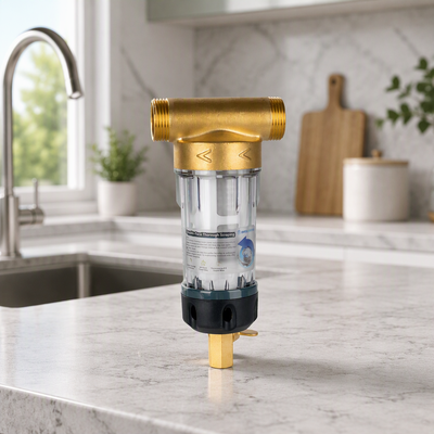 Whole House Spin Down Sediment Filter with 40 Micron Filtration, Reusable Design, and Food Grade SS316L Mesh