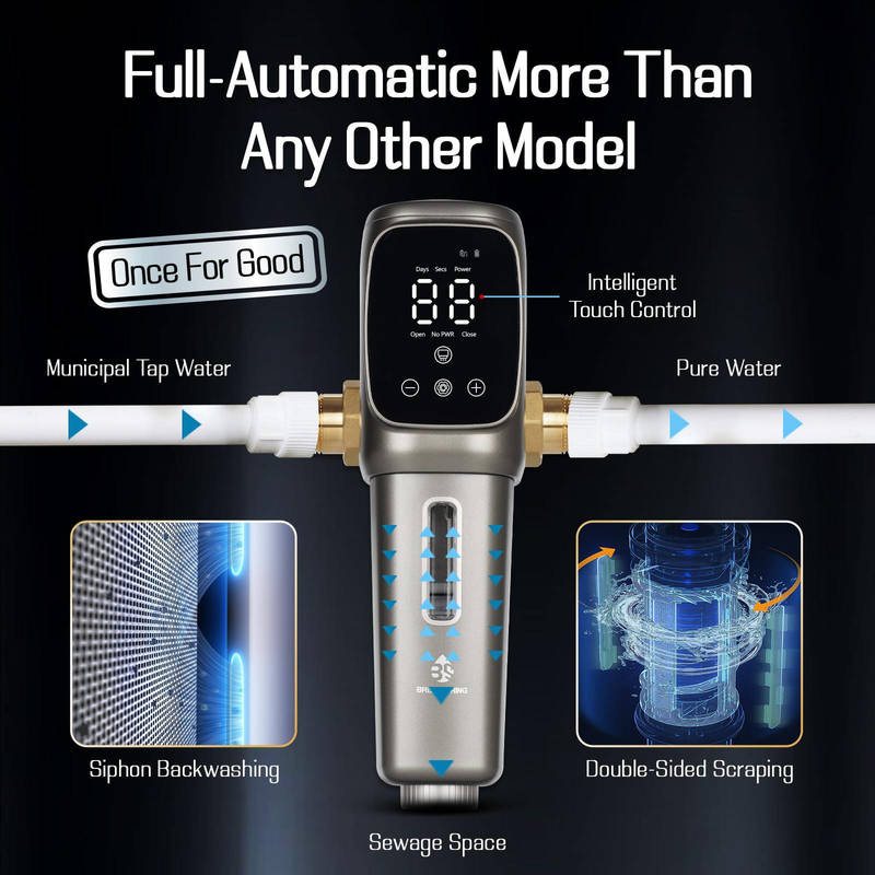 Auto Backwash Water Pre Filter with Adjustable Cleaning