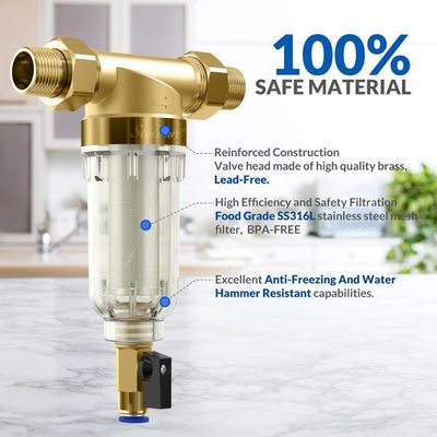 40 Micron Flushable Filtration Spin Down Water Pre Filter For House