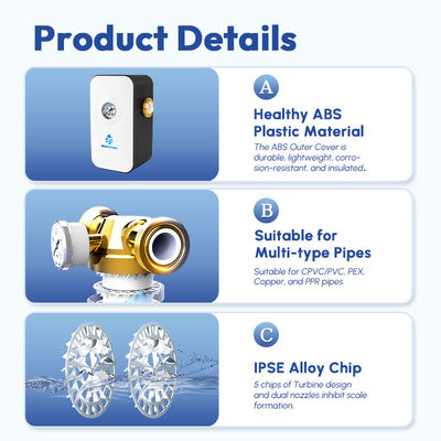 Household Salt Free Water Conditioner 3/4 Inch 0.15-1 MPa For Home Faucet Shower Plumbing System Descaling