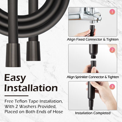 High-Quality Super Soft Anti-Twist Silicone Shower Hose for Handheld Shower Heads