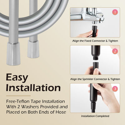 Super Soft  Extra Long Kink-Free Silicone Handheld Shower Hose Extension 360 Degree Free Rotation