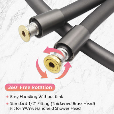 Super Soft  Extra Long Kink-Free Silicone Handheld Shower Hose Extension 360 Degree Free Rotation