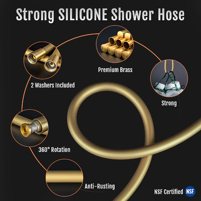 Food-Grade Silicone Shower Hose Attachment for Handheld Shower Head, Kink-Free Shower Head Hose Extension