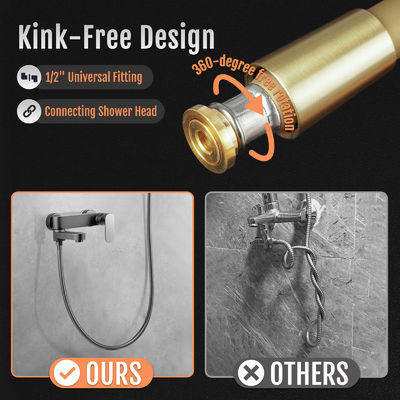 Food-Grade Silicone Shower Hose Attachment for Handheld Shower Head, Kink-Free Shower Head Hose Extension