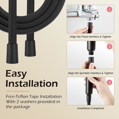 Flexible Extra Long Explosion Proof Silicone Shower Hose with SUS304 Brushed Nuts