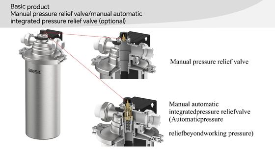 Stainless Steel 5-Micron Filtration Pre-Filter with Manual Pressure Relief Valve