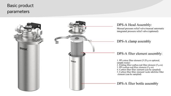 Stainless Steel 5-Micron Filtration Pre-Filter with Manual Pressure Relief Valve