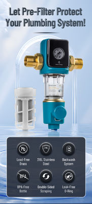 Food Grade Stainless Steel Screen Water Pre Filter High Flow Tap Water Safe Household Purification System