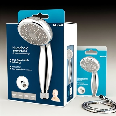 Micro Nano Bubble Handheld Shower Head 130mm Chrome 3 Spray Modes