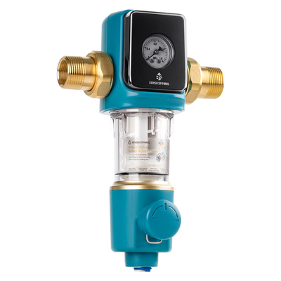 BPA Free Sediment Pre Filter with Siphon Backwash Spin Down Design for Household Use
