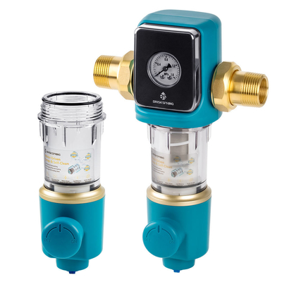 Automatic Scraper Spin Down Sediment Filter with 40 Micron BPA Free Siphon System for Residential Water Pre Filtration


