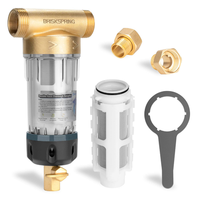 High End Reusable Backwash Sediment Filter with Double Sided Scraping Deep Clean for Whole House Use
