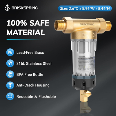 Latest Food Grade Water Pre Filter 50 Micron Reusable Design with Backwash and Deep Cleaning System for Household Water