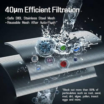 Automatic Spin Down Water Pre Filter with 6T/H High Flow Rate 360° Rotatable Connector and 40-300μm Filtration