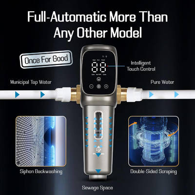 Automatic Spin Down Water Pre Filter with 6T/H High Flow Rate 360° Rotatable Connector and 40-300μm Filtration