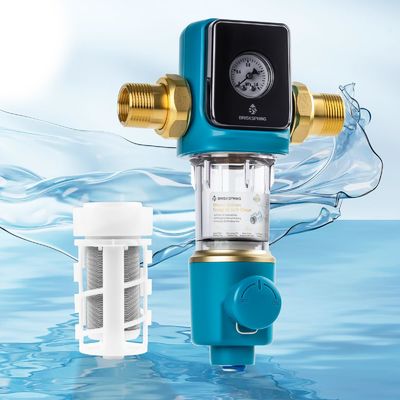 Premium 40 Micron Sediment Prefilter with BPA Free Auto Backwash Scraper for Home Use