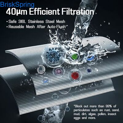 Universal Fully Automatic Flushing Sediment Filter with 40 Micron Filtration and SUS 316 Stainless Steel Mesh for Whole House Protection