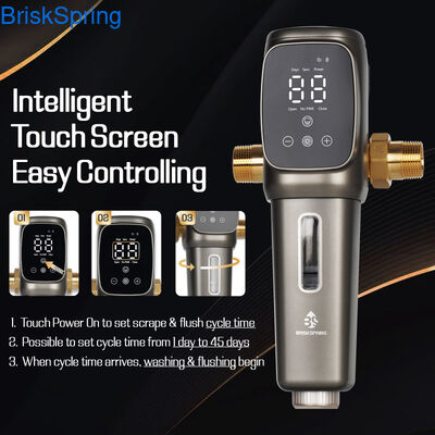 Fully Automatic Pre Filter Smart Sediment Filter, Auto-Flush Whole House Water Prefilter for Home Plumbing Protection