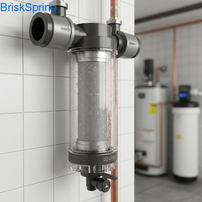 Lightweight Whole House Water Pre Filter with Food Grade Stainless Steel Anti-Block Structure and 22 GPM Flow Rate