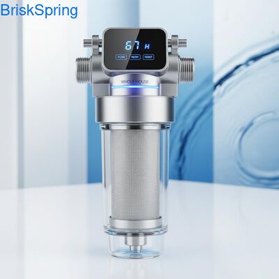 High Flow 6T H 316L Stainless Steel Mesh Water Pre Filter for Whole House with Touch Control