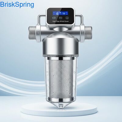 High Flow 6T H 316L Stainless Steel Mesh Water Pre Filter for Whole House with Touch Control