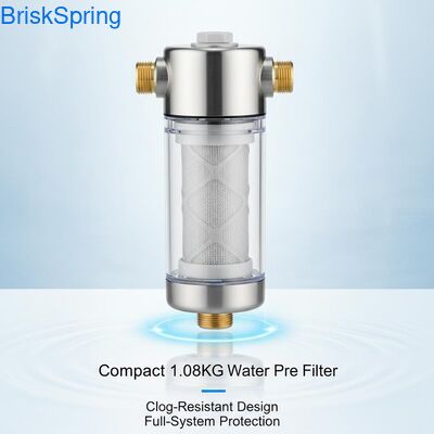 Compact 1.08KG Water Pre Filter with Clog-Resistant Design and Full-System Protection