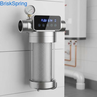 High Flow 6T H 316L Stainless Steel Mesh Water Pre Filter for Whole House with Touch Control