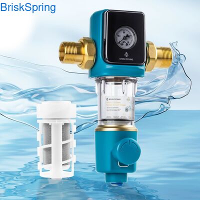 Whole House Spin Down Sediment Water Filter with 40 & 300 Micron Reusable Pre-Filter