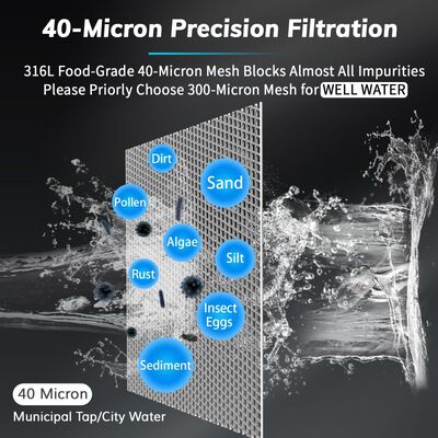 Fourth-Generation Manual Whole-House Water Pre-Filter with 40 μm Filtration Accuracy and Reusable Mesh Filtration