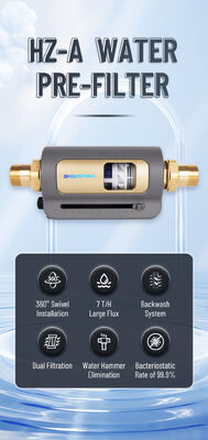 HZ-A Horizontal Whole-House Water Pre-Filter with 40 μm Filtration and Manual Flushing