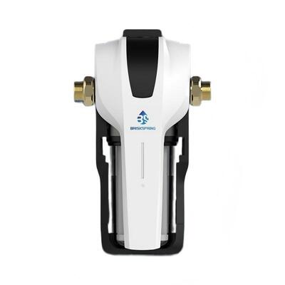 BRISKSPRING Compact Central Water Purifier with Smart Filter Life Indicator, PP+Carbon Composite Cartridge and 15 L/min Flow Rate