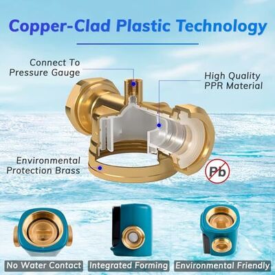 BriskSpring SQ550B-BS 5 T/H Automatic Siphon Backwash Whole House Water Pre Filter with MSAP+CASO3+KDF55 Media