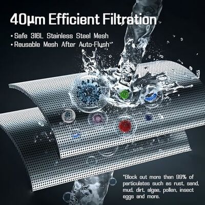 BriskSpring AT-30G-BS 6 T/H High Flow Capacity Whole House Water Pre-Filter with 40 Micron Sediment Filtration and Fully Automatic Flushing