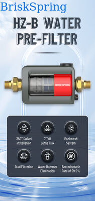 HZ-B Horizontal Whole House Water Pre Filter 40 Micron Manual Flush Sediment Filter 7T/H