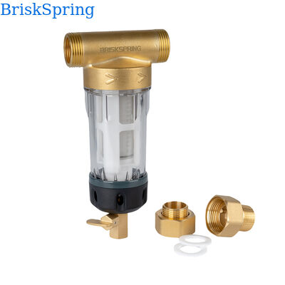 Whole House Spin Down Sediment Water Pre Filter with 40 Micron Filtration Reusable Design and Food Grade SS316L Mesh