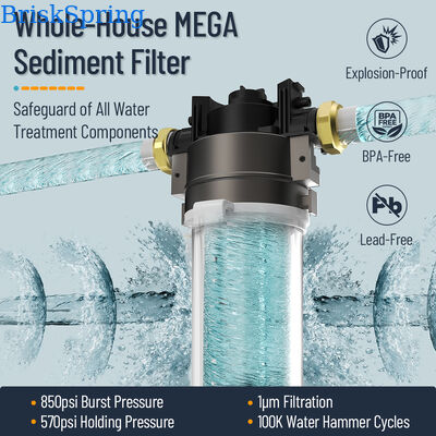 Compact Central Water Purifier with 15 L/min High Flow and Quick Replace Cartridge for Whole House Water Filtration