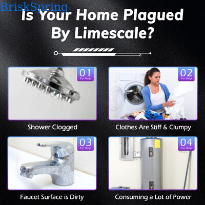 Compact Salt-Free Inline Water Descaler 1/2 Inch Threaded Scale Inhibitor for Home Water Systems