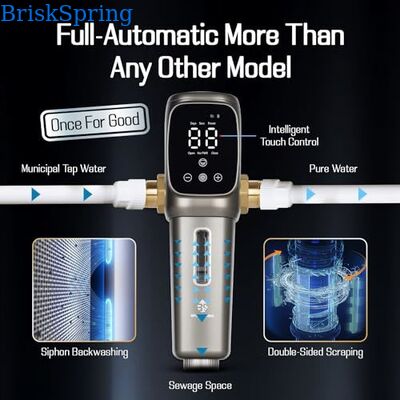 AT-30G-BS Automatic Whole House Water Pre Filter with 40 Micron SUS316L Mesh and Timed Self-Flushing
