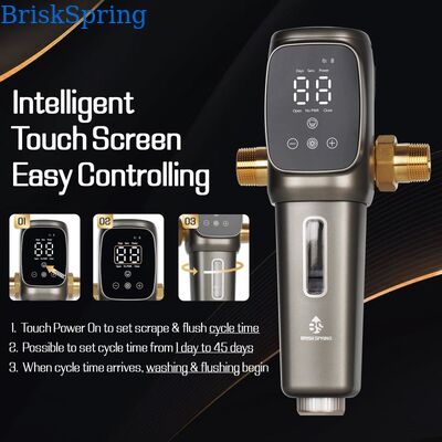 AT-30G-BS Automatic Whole House Water Pre Filter with 40 Micron SUS316L Mesh and Timed Self-Flushing