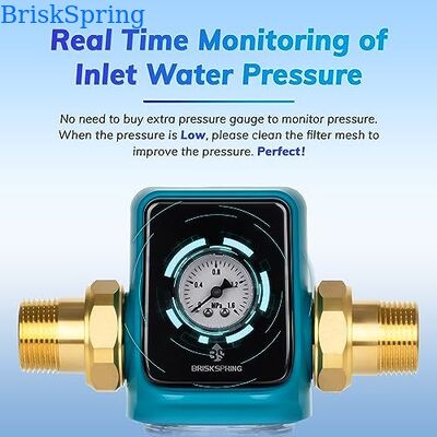 40 Micron Reusable Mesh Water Pre Filter with Water Driven Self Cleaning Scraper for Whole House Spin Down Sediment Filtration