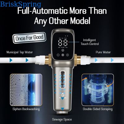 Automatic Water Pre Filter Sediment Pre Filter with 40 Micron SUS316L Mesh and Timed Self Flushing for Whole House