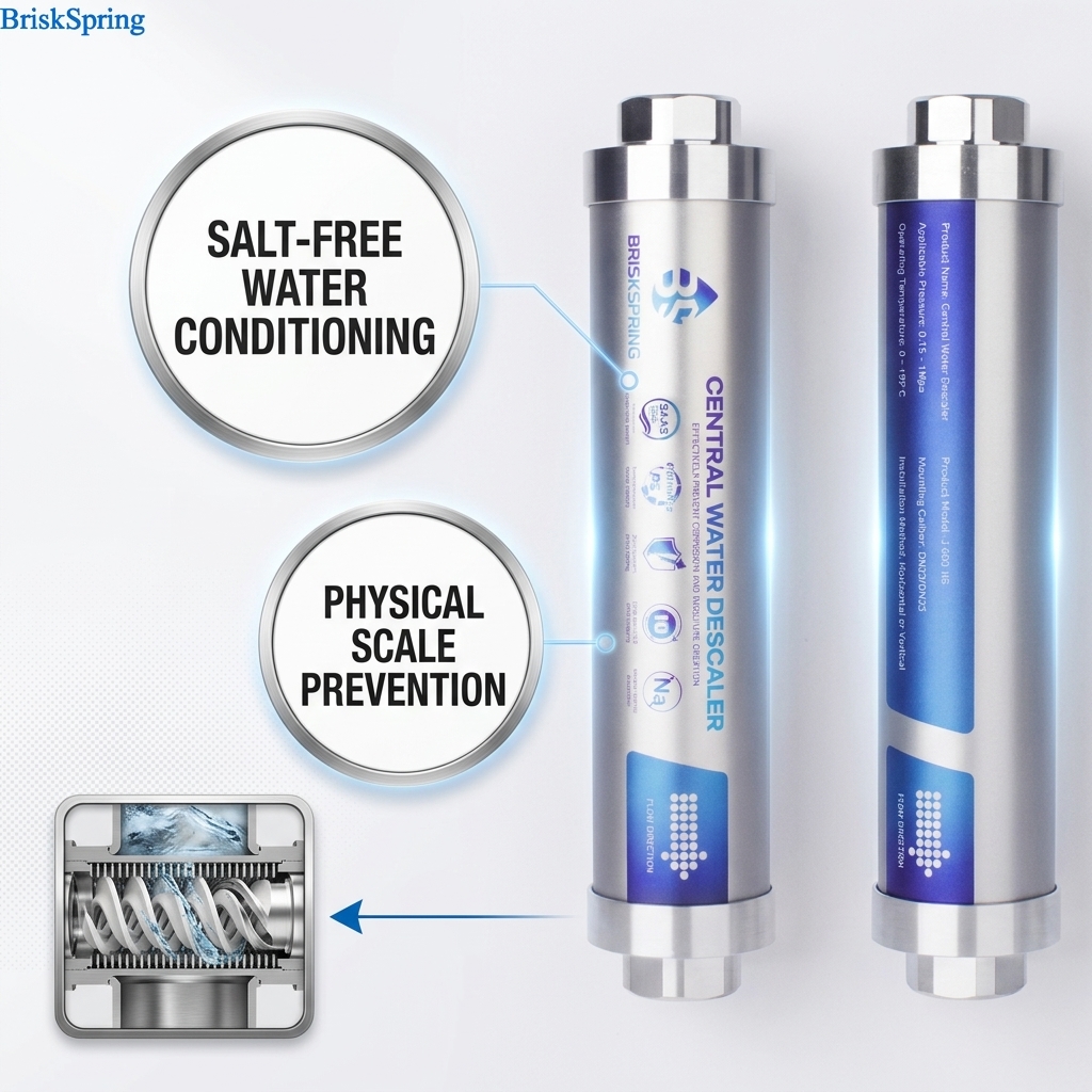 Moosec Electric Water Descaler – Salt-Free Whole House Alternative To Water Softeners, Prevents Limescale Build-Up Without Chemicals
