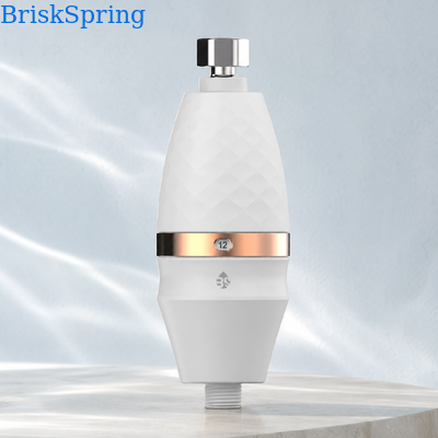 BriskSpring M2-A 1/2 Inch Shower Water Purifier with 316L Stainless Steel Mesh and Silver Activated Carbon MSAP KDF for High Efficiency Filtration