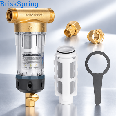 40 Micron Reusable Mesh Water Pre Filter with Manual Flushing for Whole House Spin Down Sediment Filtration