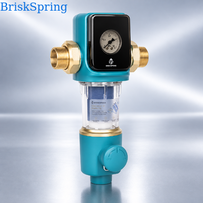 40 Micron Reusable Mesh Water Pre Filter with Water Driven Self Cleaning Scraper for Whole House Spin Down Sediment Filter
